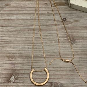 Extra long half moon necklace
